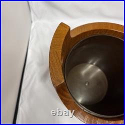 RARE Vintage Richard Nissen Teak Wood Ice Bucket MCM Danish made in Denmark