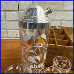 RARE Vintage Royal Ascot Mid-Century Modern Atomic Cocktail Shaker 7pc Set MCM