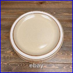 RARE Vintage Set 6 Sunmarc Ayer's Rock Fawn SM-6505 Stoneware 10 Dinner Plates