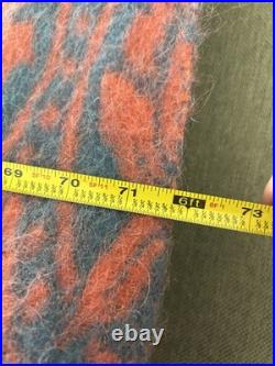 RARE Vintage Wool Blanket Floral Reversible 1950s GORGEOUS Mid Century Modern