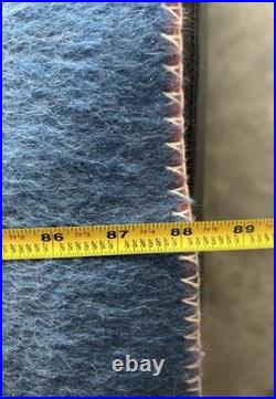 RARE Vintage Wool Blanket Floral Reversible 1950s GORGEOUS Mid Century Modern