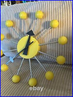 RARE Vitra Ball Wall Clock YELLOW George Nelson Retro Mid-Century Modern Style