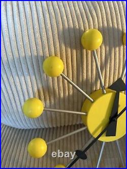 RARE Vitra Ball Wall Clock YELLOW George Nelson Retro Mid-Century Modern Style
