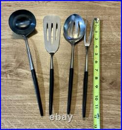 RARE Vtg EKCO ETERNA Black Epic Canoe Muffin Hooked Cooking Utensils 4 pieces