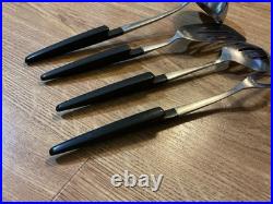RARE Vtg EKCO ETERNA Black Epic Canoe Muffin Hooked Cooking Utensils 4 pieces