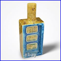 RARE! Vtg MCM Aldo Londi Bitossi Fritte Fish Fused Glass Ceramic Bottle Vase 50s