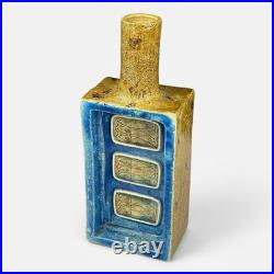 RARE! Vtg MCM Aldo Londi Bitossi Fritte Fish Fused Glass Ceramic Bottle Vase 50s