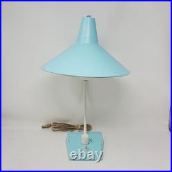RARE Vtg MCM Turquoise Cone Desk Lamp 18 Perforated Diffuser