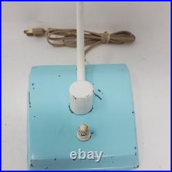 RARE Vtg MCM Turquoise Cone Desk Lamp 18 Perforated Diffuser