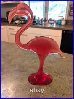 RARE Vtg Mid Century MCM Signed A. PALATNIK Lucite PINK FLAMINGO Figurine 14