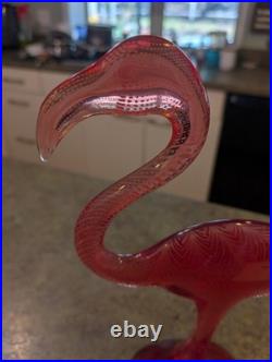 RARE Vtg Mid Century MCM Signed A. PALATNIK Lucite PINK FLAMINGO Figurine 14