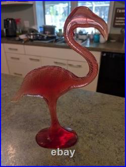 RARE Vtg Mid Century MCM Signed A. PALATNIK Lucite PINK FLAMINGO Figurine 14