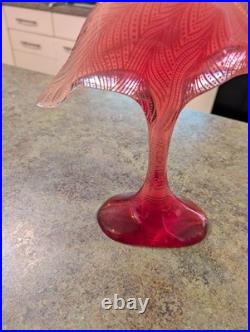 RARE Vtg Mid Century MCM Signed A. PALATNIK Lucite PINK FLAMINGO Figurine 14