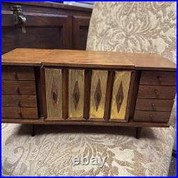RARE Vtg Mid Century Modern 8 Drawer, 2 Door Wood Jewelry Miniature Dresser RARE Vtg Mid Century Modern 8 Drawer, 2 Door Wood Jewelry Miniature Dresser