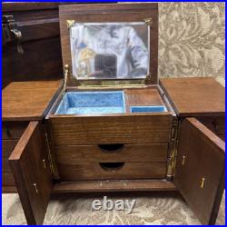 RARE Vtg Mid Century Modern 8 Drawer, 2 Door Wood Jewelry Miniature Dresser RARE Vtg Mid Century Modern 8 Drawer, 2 Door Wood Jewelry Miniature Dresser