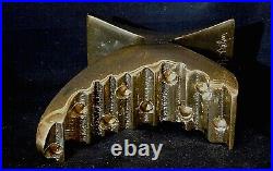 RARE Vtg Mid Century Modern David A Nelson Brutalist Solid Brass Menorah Signed RARE Vtg Mid Century Modern David A Nelson Brutalist Solid Brass Menorah Signed