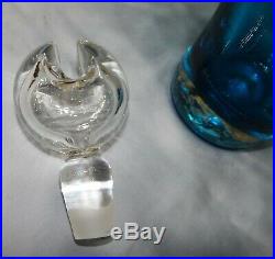 RARE! Wayne Husted Blenko #5419 Pinched Indented Decanter MCM Art Glass Bottle