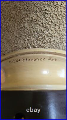 RARE XL 1964 Florence Art Mid Century Modern Genie Bottle Mosaic Ecru Lamp