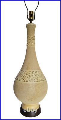 RARE XL 1964 Florence Art Mid Century Modern Genie Bottle Mosaic Ecru Lamp