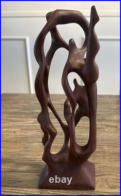 RARE! Yew Wood Art Abstract Organic Sculpture Hand-Carved Mid-Century Modern