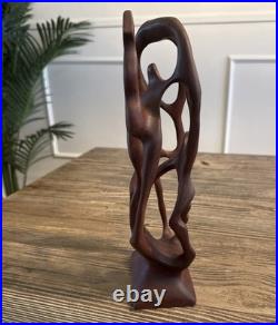 RARE! Yew Wood Art Abstract Organic Sculpture Hand-Carved Mid-Century Modern