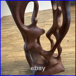 RARE! Yew Wood Art Abstract Organic Sculpture Hand-Carved Mid-Century Modern