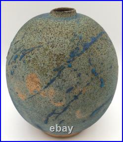 RARE c1970s Charles Counts Pottery 7 Vase Splatter Blue Wildenhain Smithsonian