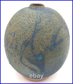 RARE c1970s Charles Counts Pottery 7 Vase Splatter Blue Wildenhain Smithsonian