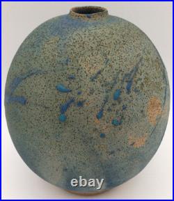 RARE c1970s Charles Counts Pottery 7 Vase Splatter Blue Wildenhain Smithsonian