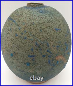 RARE c1970s Charles Counts Pottery 7 Vase Splatter Blue Wildenhain Smithsonian
