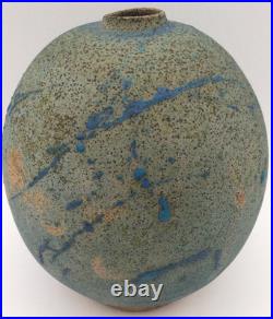 RARE c1970s Charles Counts Pottery 7 Vase Splatter Blue Wildenhain Smithsonian
