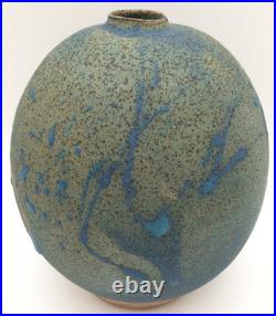 RARE c1970s Charles Counts Pottery 7 Vase Splatter Blue Wildenhain Smithsonian
