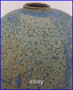 RARE c1970s Charles Counts Pottery 7 Vase Splatter Blue Wildenhain Smithsonian