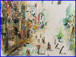Rare 1950 Asian Hollywood Regency Mid-Century Modern Oil Painting by Bakso