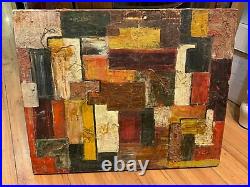 Rare 1950's Mid-Century Modern Abstract Oil Painting