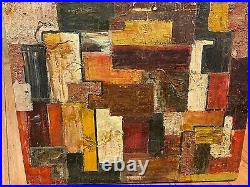 Rare 1950's Mid-Century Modern Abstract Oil Painting