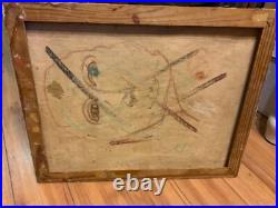 Rare 1950's Mid-Century Modern Abstract Oil Painting