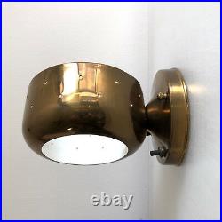 Rare 1950s John C. Virden Perforated Brass & Glass Wall Sconce Hollywood Moderne