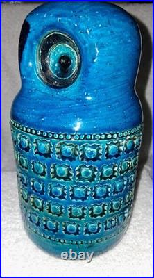 Rare 1960's Aldo Londi For Bitossi Rimini Blue Owl