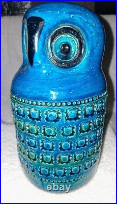 Rare 1960's Aldo Londi For Bitossi Rimini Blue Owl