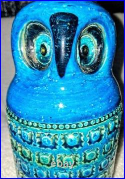 Rare 1960's Aldo Londi For Bitossi Rimini Blue Owl