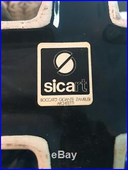 Rare 1960s Mid-Century Italian Ceramic Black Vase for Sicart Signed & Numbered