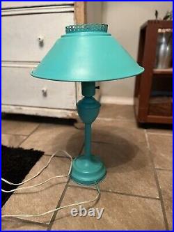 Rare 1960s Turquoise Green Metal Lamp