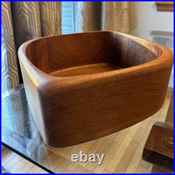 Rare 1960s XL Mid Century Modern Teakwood Bowl Sowe Konst, Sovestad, Sweden NOTE