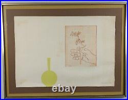 Rare 1968 Mid Century Modern Lithograph Vase & Flowers by Derrick Greaves Listed Rare 1968 Mid Century Modern Lithograph Vase & Flowers by Derrick Greaves Listed