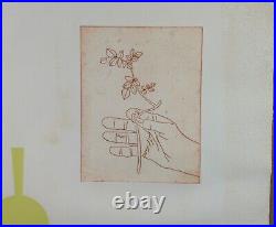 Rare 1968 Mid Century Modern Lithograph Vase & Flowers by Derrick Greaves Listed Rare 1968 Mid Century Modern Lithograph Vase & Flowers by Derrick Greaves Listed