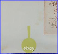 Rare 1968 Mid Century Modern Lithograph Vase & Flowers by Derrick Greaves Listed Rare 1968 Mid Century Modern Lithograph Vase & Flowers by Derrick Greaves Listed