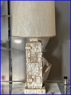 Rare 1970s Mid-Century Brutalist Table Lamp by C. N. Burman Sculptural Vintage