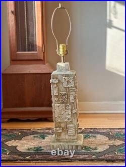 Rare 1970s Mid-Century Brutalist Table Lamp by C. N. Burman Sculptural Vintage