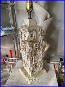 Rare 1970s Mid-Century Brutalist Table Lamp by C. N. Burman Sculptural Vintage